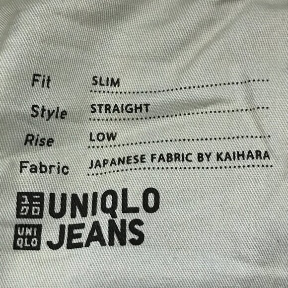 Uniqlo Slim Straight Jeans Men 31x26 Blue Japanese Kaihara Selvedge Distressed - Picture 5 of 13